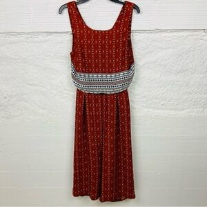 BEBOP red boho western aztec sleeveless cropped jumpsuit size medium